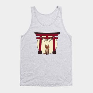 Kitsune - Fox Visits Shrine in Japan Tank Top